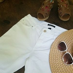 White House Black Market white denim jeans